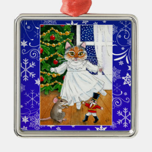 Kute cat muis nootmuskaat ballet sneeuwversiering metalen ornament