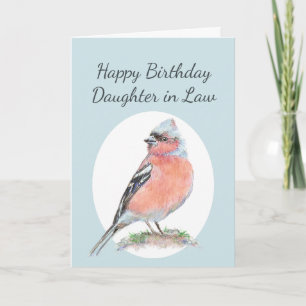 Kute Chaffinch Waterverf Birthday Daughter in Law Kaart