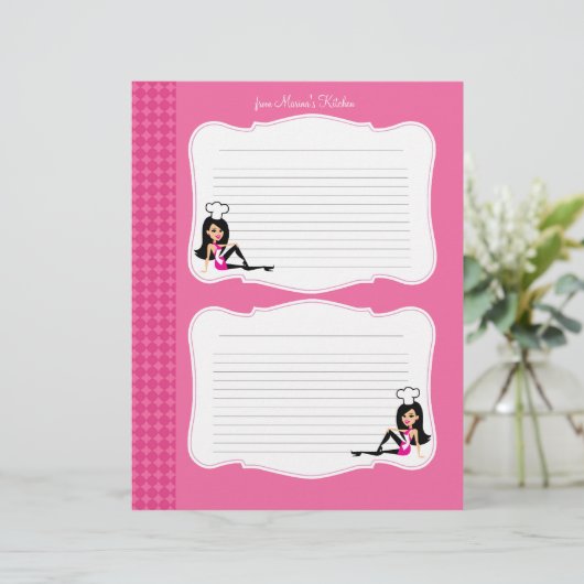 Kute Chef Art Recipe Pages for Multomappen #1 (Staand voorkant)