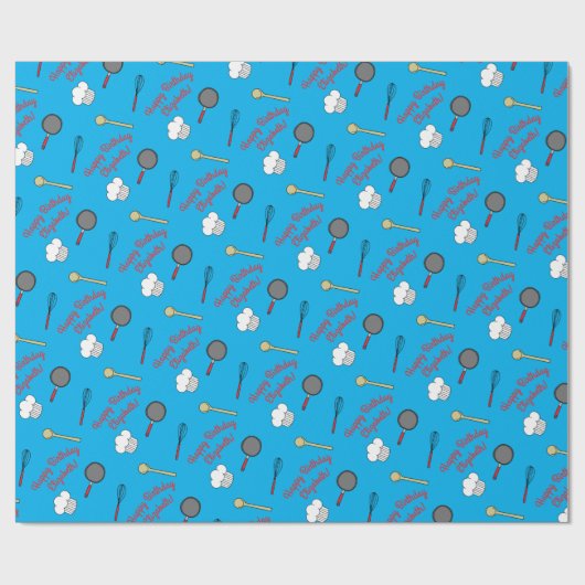 Kute Chef Koking Kinderen 1e verjaardag Cadeaupapier (Vlak)