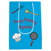 Kute Chef Koking Kinderen 1e verjaardag Medium Cadeauzakje (Achterkant)