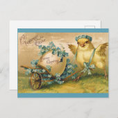 Kute Chick Easter Greetings Briefkaart (Voorkant / Achterkant)