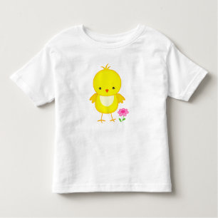 Kute chick met bloem kinder shirts