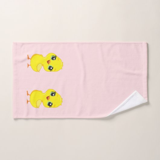 Kute Chick op Light Pink Bath Towel Set Bad Handdoek (Handdoek)