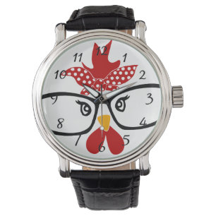 Kute Chicken met Glasses Watch Horloge