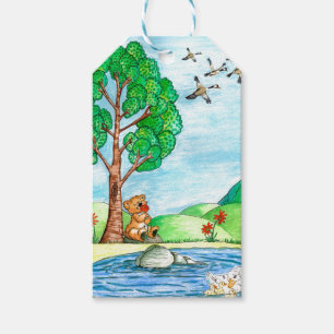 Kute Children's Beer Flowers Birthday Gift Label Cadeaulabel