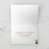 Kute Chocolate Bunny and Easter Eggs Birthday Kaart (Binnen)