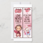 Kute Christelijke Love Bijbel vergroot Kinder Blad Kaart (Voorkant)