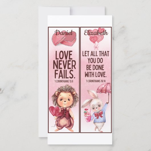 Kute Christelijke Love Bijbel vergroot Kinder Blad Kaart (Voorkant)