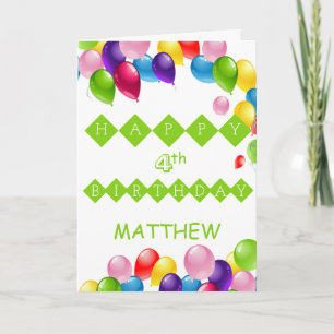 Kute Colorful Balloons Birthday Holiday Kaart