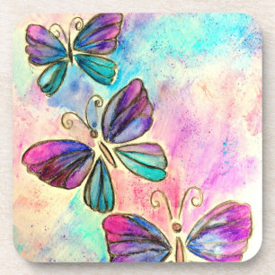 Kute Colorful Butterflies Bier Onderzetter