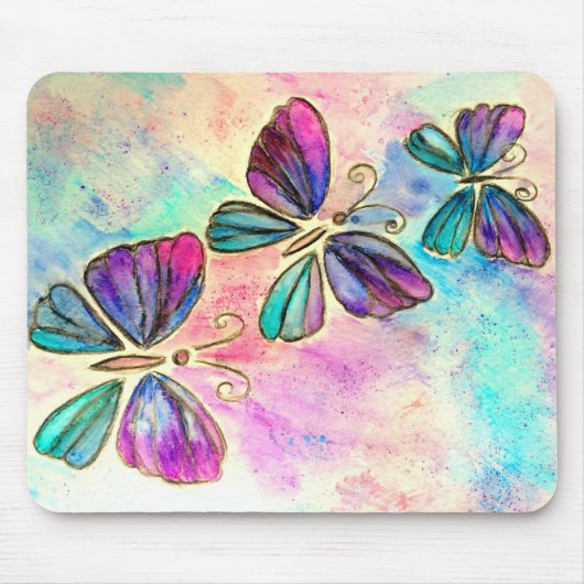 Kute Colorful Butterflies Muismat (Voorkant)