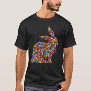 Kute Colorful Easter Bunny Women Mannen Kinder len T-shirt
