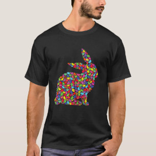 Kute Colorful Easter Bunny Women Mannen Kinder len T-shirt