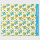 Kute Colorful Easter Egg Pattern met Kind Name Cadeaupapier (Vlak)