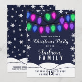 Kute Colorful Gzing Hanging Lights Kerstmis Kaart (Voorkant / Achterkant)