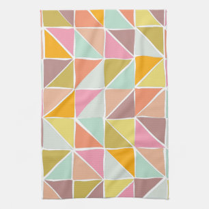 Kute Colorful Hand Drawn Geometric Pattern Theedoek