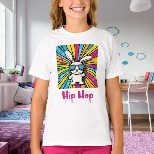 Kute Colorful Hip Hop Easter Bunny met zonnebril T-shirt