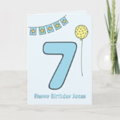 Kute Colorful Kinderen 7th Birthday Briefkaart (Voorkant)