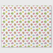 Kute Colorful Little Monster Pattern Cadeaupapier (Vlak)