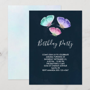 Kute Colorful Waterverf Butterflies Birthday Kaart