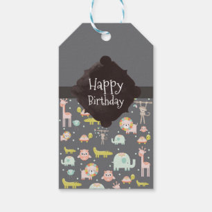 Kute Colorful Wild Animals Nursery Art Birthday Cadeaulabel