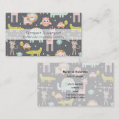 Kute Colorful Wild Animals Nursery Art Visitekaartje (Voorkant / Achterkant)