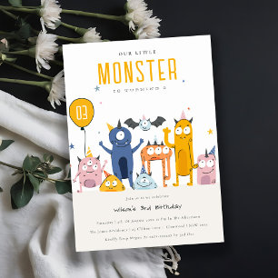 Kute Colorful Yellow Monsters Kinderen van afgelop Kaart