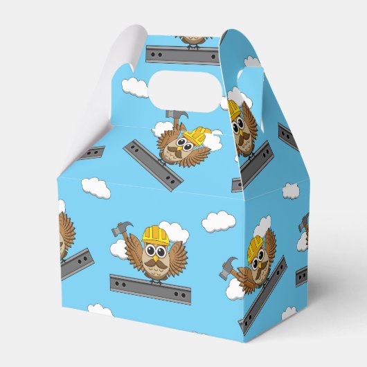 Kute constructiewerper met harde Pet Cartoon Bedankdoosjes (Voorkant Zijde)