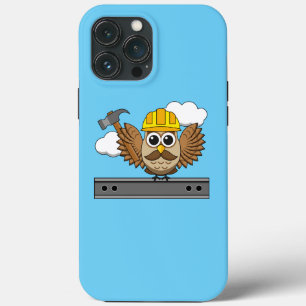 Kute constructiewerper met harde Pet Cartoon iPhone 13 Pro Max Hoesje