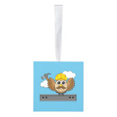 Kute constructiewerper met harde Pet Cartoon Kubus Ornament (Rechts)