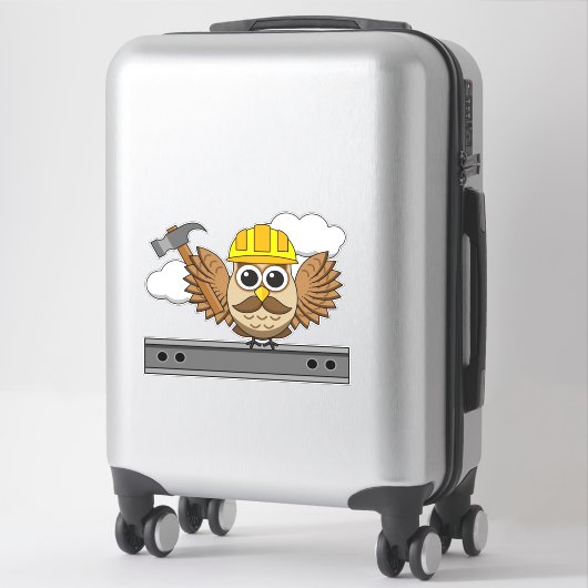 Kute constructiewerper met harde Pet Cartoon Sticker (Koffer)