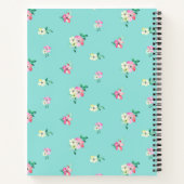 Kute Cottcore Floral Blue Personalized Recipe Notitieboek (Achterkant)