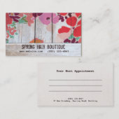Kute Country Floral Hair Salon Appointment Card Afsprakenkaartje (Voorkant / Achterkant)