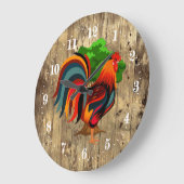 Kute country roster Large Clock Grote Klok (Hoek)