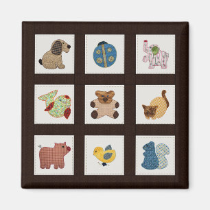 Kute country Style Baby Animals Quilt Magneet