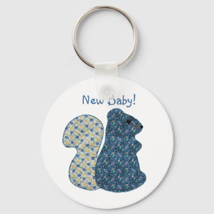 Kute country style Blue Squirrel New Baby Sleutelhanger