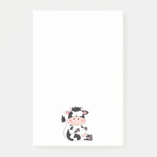 Kute Cow-Cartoon Post-it® Notes (Voorkant)