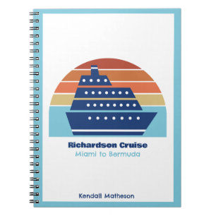 Kute cruise Ship Family Trip Sunset Personated Notitieboek
