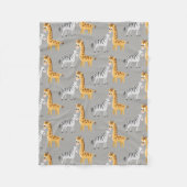 Kute cudly Baby Giraffe en Zebra aangepaste kleur Fleece Deken (Voorkant)