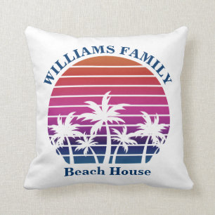Kute Custom Beach House Palm Tree Tropical Sunset Kussen