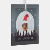 Kute Custom First Kerstpuppy Photo Template Glas Ornament (Voorkant Rechts)
