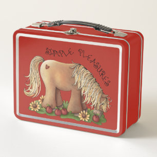 Kute Custom Inspirerend Red Metal Lunch Box