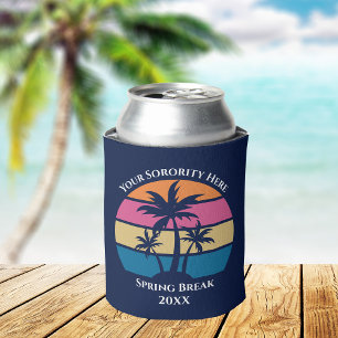 Kute Custom Sorority Spring Break Beach Party Blue Blikjeskoeler