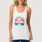 Kute Custom Spring Break Beach Palm Tree Sorority Tanktop (Voorkant)