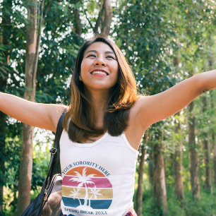 Kute Custom Spring Break Beach Palm Tree Sorority Tanktop