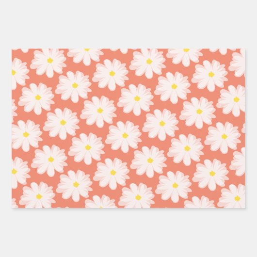 Kute daisy flower florale kleur inpakpapier vel (Voorkant 3)