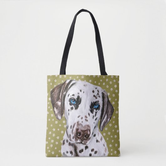 Kute Dalmatian met groen wit ventilator Draagtas (Voorkant)