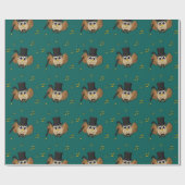 Kute Dansend Owl met de Cartoon van Muzieknoten Cadeaupapier (Vlak)