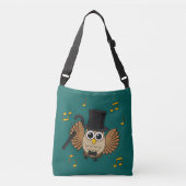 Kute Dansend Owl met de Cartoon van Muzieknoten Crossbody Tas (Voorkant)
